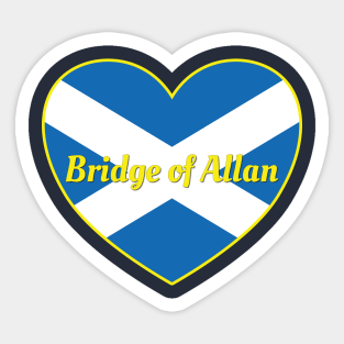 Bridge of Allan Scotland UK Scotland Flag Heart Sticker